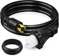 5 FT NEMA L14-30P to SS2-50R Power Cord Adapter with Locking Ring 30A 120V/240V 4 Prong L14-30P Locking Connector Male to 50A SS2-50R Female Power Adapter for RV Marine Boat Camper Generator