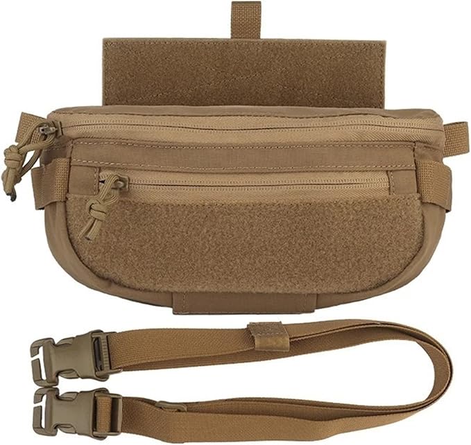 Tactical Drop Pouch Sub Abdominal Carrying Kit Bag Fanny Pack with Hook and Loop Panel for Tactical Chest Rig Outdoor Bag