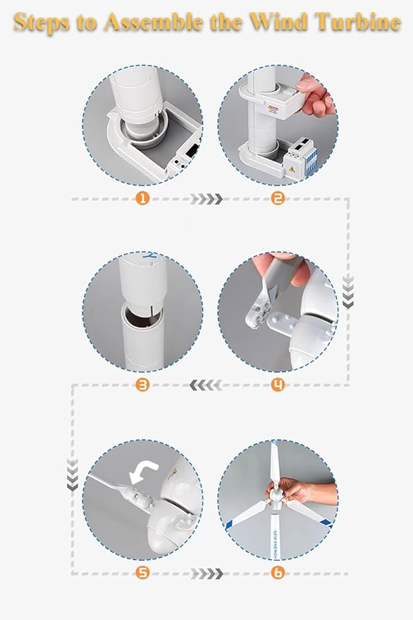Wind Turbine Model 21.65 Inch Large Size Generator Windmill Toy Science Kit STEM Experiment With Wind-up Rotatable Blades