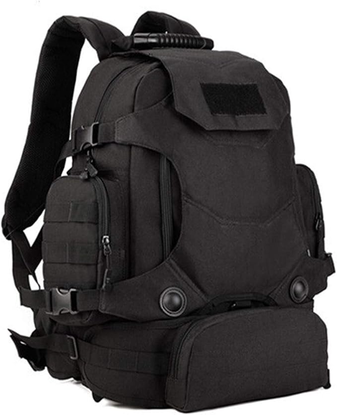 Jungle Leopard 40L Travel Rucksack Tsctical Backpack Army Molle Outdoor Sport Bag Men Camping Hiking Military (Color : S427-40L-BK)