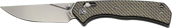 S-TEC Axel Lock EDC Folding Pocket Knife with Carbon Fiber Handle &amp D2 Steel Blade - Series 2 (TS023)