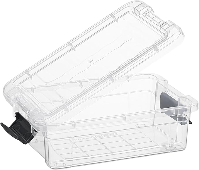 Superio Clear Storage Boxes with Lids 1.27 Quart Plastic Container Bins for Organizing Stackable Crates BPA Free Non Toxic Odor Free Organizers for Home Office and Dorm 24 Pack
