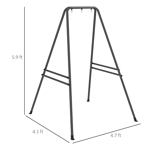 A-Shaped Hammock Chair Stand Heavy Duty Swing Stand for Indoor and Outdoor Use 330 lbs Capacity Black