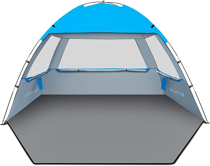 Venustas Beach Tent Sun Shelter for 3/4/6/8 Person UPF 50+ UV Protection Beach Canopy Lightweight and Easy Setup Cabana Portable Shade Tent