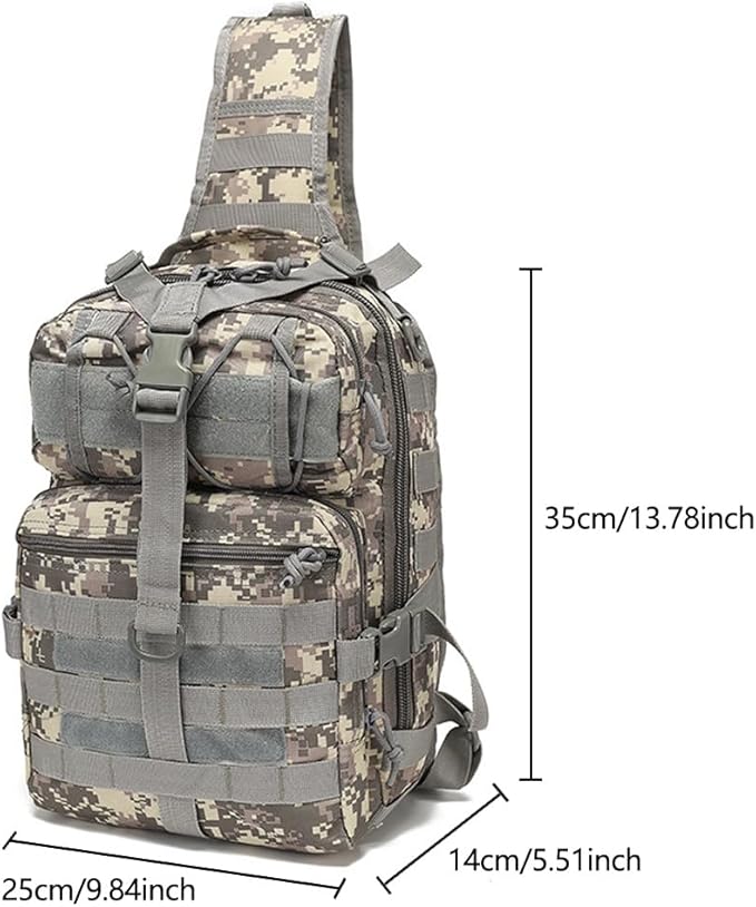 Outdoor Tactical Sling Bag Pack Military Sport Pack Sling Shoulder Backpack Molle Assault Range Bag (ACU)