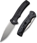 CIVIVI Folding Pocket Knife Button Lock Flipper Cogent Knife 14C28N Blade Black Micarta Handle for Outdoor EDC Camping C20038D-7