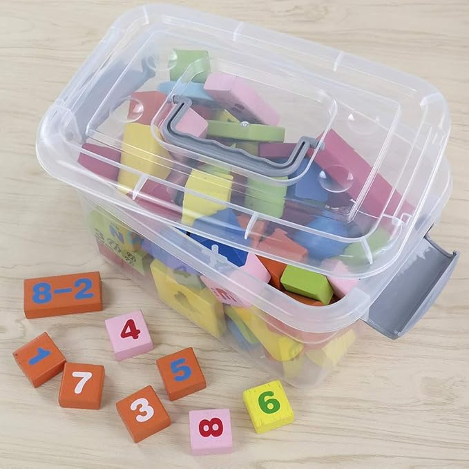 6-Pack Clear Plastic Latch Storage Box with Lid 5 L Clear Storage Latch Bin F
