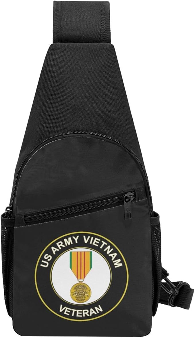 US Army Vietnam Veteran Medal Chest Pack Leisure Shoulder Crossbody Chest Bag