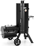 Sophia &amp William Heavy-Duty Vertical Offset Charcoal Smoker Extra Large Outdoor BBQ Gill with Offset Smoker 961 SQ.IN. Cooking Area with Warming TrayPush-out Ash Tray for Event Gathering Black