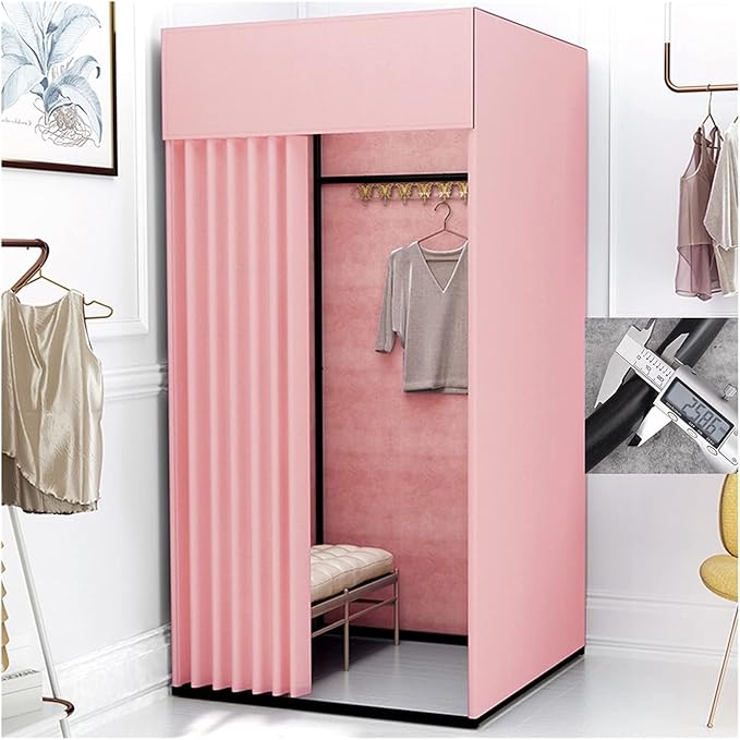 Motive Fitting Room Portable Camping Shower Locker Room Adding Thick Padded Pipe Load 120kg Used in Clothing Stores Office Outdoor Camping Shower Bathroom Locker Room (C 80x80x200cm)