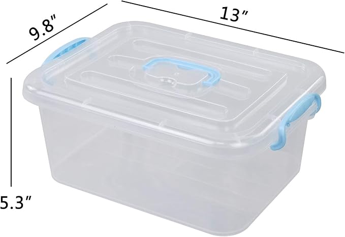 8 Quart Plastic Storage Container with Lid and Handles 2 Packs