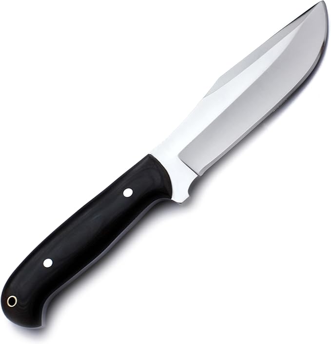 GCS Custom Handmade BROWN MICARTA HANDLE D2 Tool Steel Tactical Hunting Survival Knife Buffalo Hide Sheath GCS174