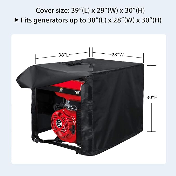 N-A Generator Cover Waterproof Universal Weather Resistant Storage Cover for Portable Generators up to 38 x 28 x 30 inches(L x W x H)
