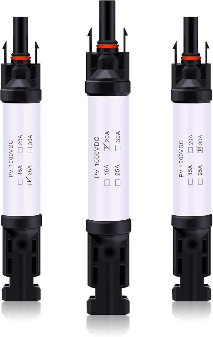 20A in-line Solar Fuse Holder Connector IP68 Waterproof 1000V Solar Fuse Holder 20A Male and Female Connector Waterproof in-Line Solar Fuse Holder (2 fuses + 1 Fuse Holder) (20A 1PC)