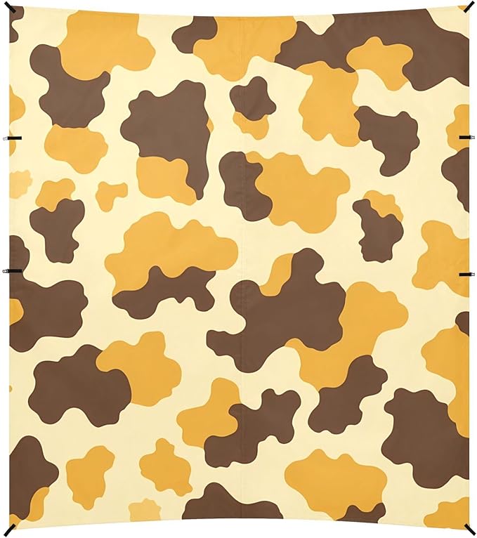 ALAZA Yellow Brown Cow Pattern Beach Tent Sun Shelter Portable Canopy Sunshade for Outdoor Camping Picnics Backyard Fun 10x9 ft