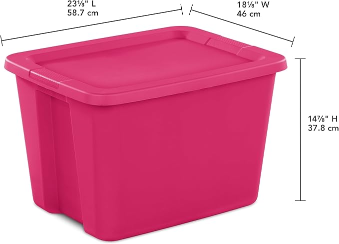 18-Gallon Plastic Storage Bins with Snap-on Lids – 8-Pack Home Organization Essential