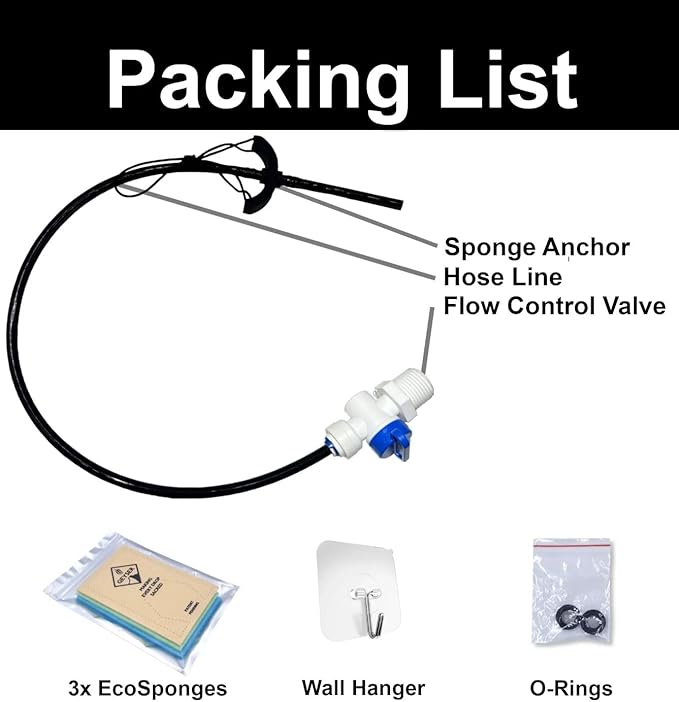 Geyser RV EcoShower - 0.1-0.5 GPM Sponge Replaces Shower Head &amp Wand - Low Flow Water Saving for Camping &amp RVing