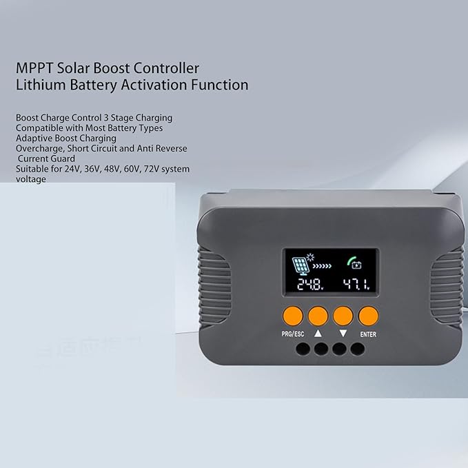 Boost MPPT Solar Controller 10A 24V 72V with Overcharge Protection for Electric Vehicles Golf Carts and Solar Power Systems Efficient Charging