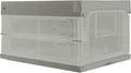Collapsible Storage Container Stackable Plastic Box with Lid Transparent. (Grey)