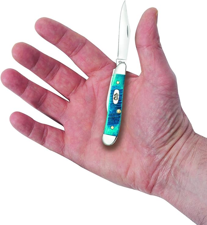 Case WR XX Pocket Knife Peanut Caribbean Blue Jig Bone Item #25596 - (6220 SS) - Length Closed: 2 7/8 Inches