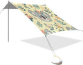 Cartoon Koala and Wildflowers Beach Tent Sun Shelter Set UPF50+ UV Protection 10.5 x 9.19 FT Camping Shade Canopy with Sandbags Sand Anchors Carrying Bag and Others
