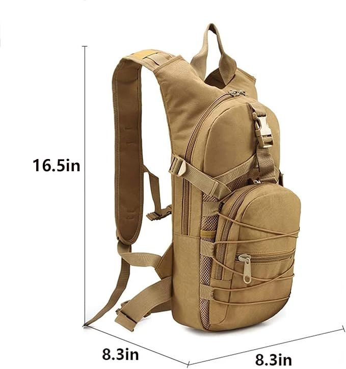 Military Tactical Backpack Outdoor Travel 15L Waterproof Oxford Army Backpacks Breathable Daypack Bag for Hiking Sports (Jungle Camouflage 15L)