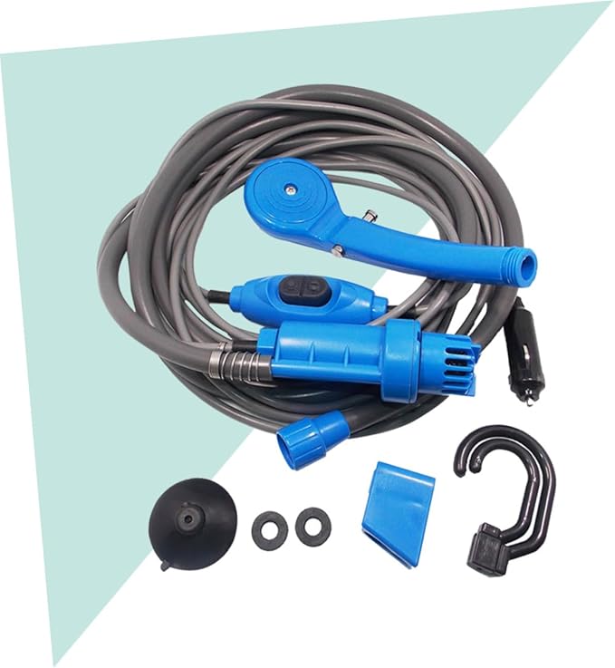 ULTECHNOVO 12v Portable Outdoor Camping Shower Car Charger Pet Car Wash Cable Hose Resistant Hook