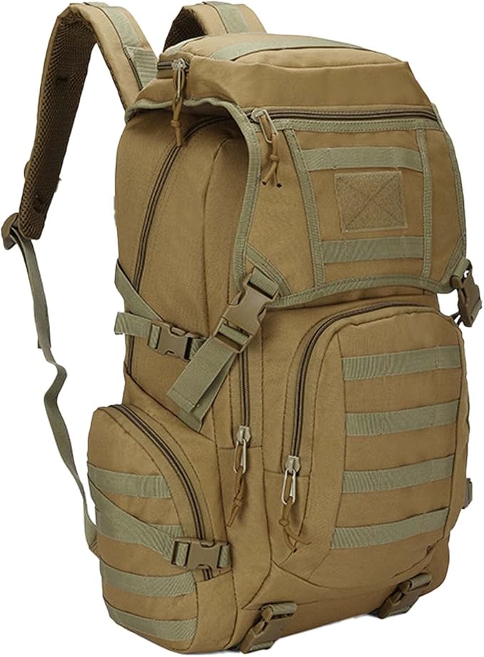 Hiking Backpack Men Large Tactical Travel Camping Survival Bug Out 3 Day Assault Bag Dayback Rucksack for Women (Khaki)