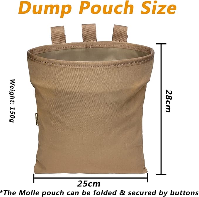 Tactical Bag for Foraging Airsoft Lightweight Molle Roll up Dump Pouch 500D Nylon Collection Pouch Mag Pouch Accessory Bag for Paintball Softair Hiking