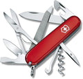 Victorinox Mountaineer Swiss Army Knife 18 Function Swiss Army Knife with 2 Blades Corkscrew Scissor and Hook - Red