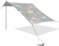 xigua Dinosaur Beach Tent Sun Shelter with Carrying Bag - Silver Coated Oxford Fabric Beach Canopy for Beach Camping Fishing - Includes Windproof Ropes Sandbags &amp Stakes