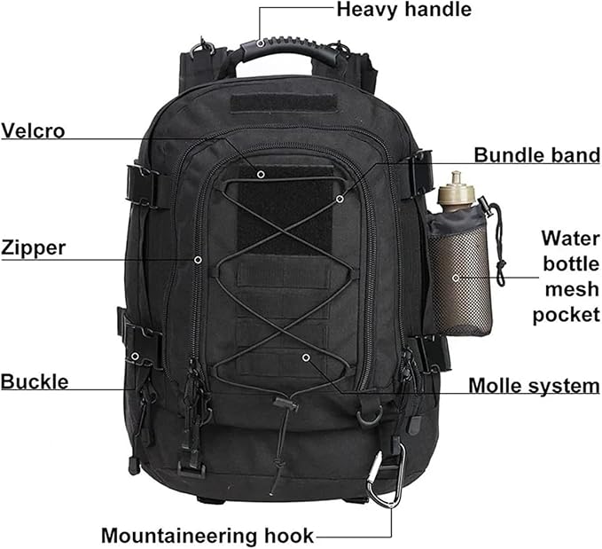 Tactical BackpackCompatible for Men 60L Assault Rucksack Heavy Duty Waterproof Large(CP)
