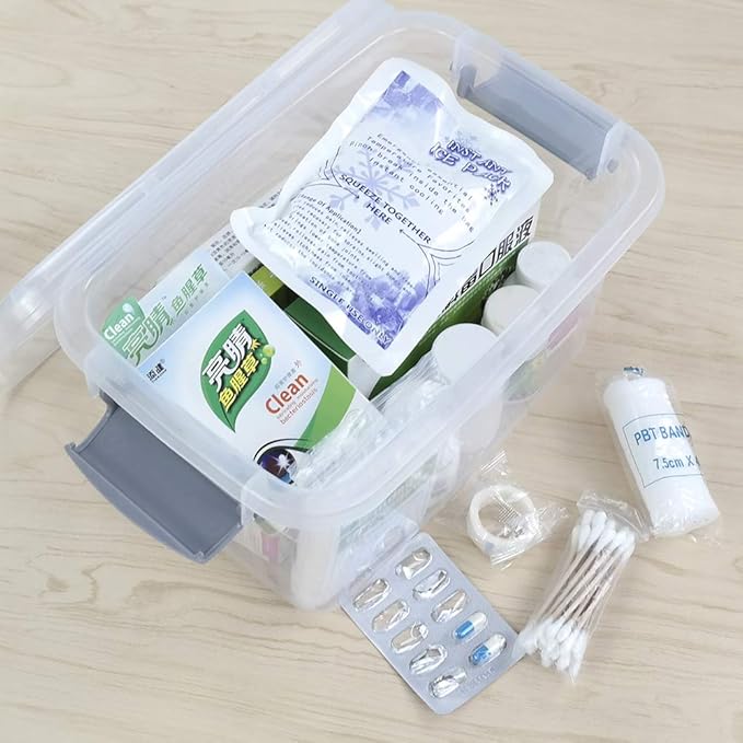 6-Pack Clear Plastic Latch Storage Box with Lid 5 L Clear Storage Latch Bin F