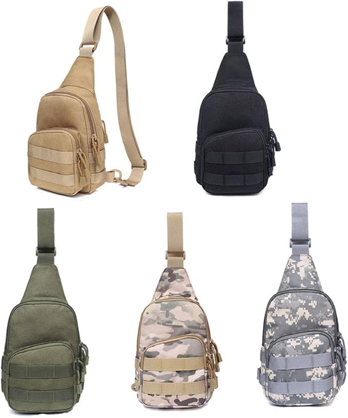 Sunnystacticalgear Outdoor Sports Hiking Sling Bag Shoulder Pack Camouflage Tactical Molle Chest Bag - ACU