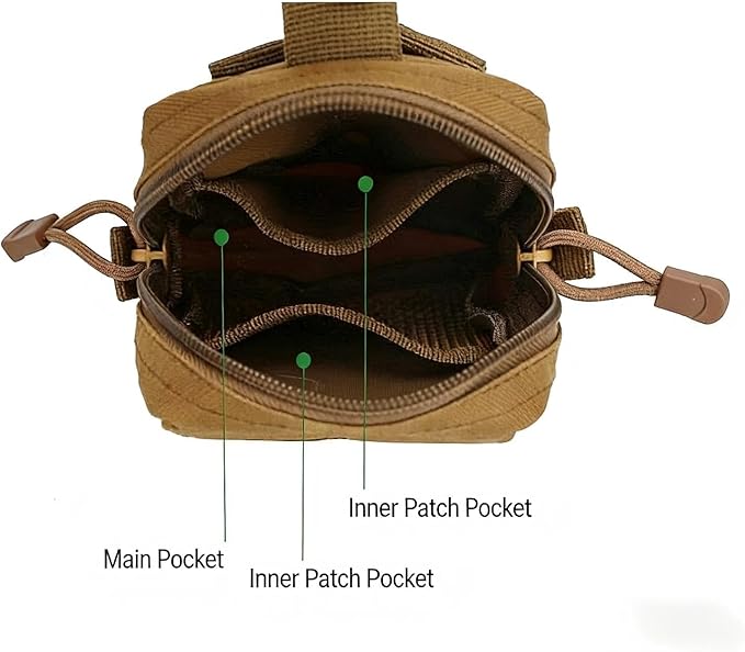 Tactical MOLLE Multifunction Nylon Everyday Carry Utility Organizer Phone Pouch Waist Bag for 5.5–6.7 in Smartphones