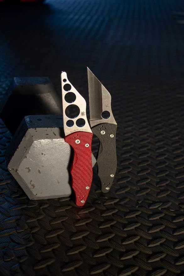 Spyderco Yojimbo 2 Trainer Folding Knife - Red G-10 Handle with Blunted CTS BD1 Steel Blade and Compression Lock - C85TR2