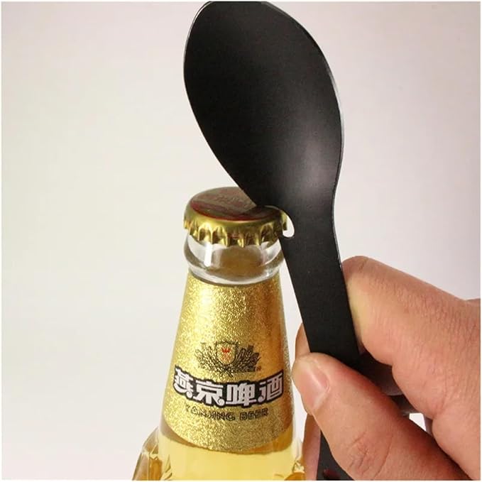 1PCS Outdoor Survival Tools 5 in 1 Camping Multi-Functional EDC Kit Practical Fork Knife Spoon Bottle/Can Opener(Colorful)
