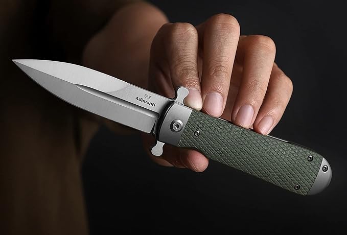 Ganzo Firebird Adimanti Samson-GR Folding Pocket Knife Razor Sharp D2 Steel Blade Ergonomic G10 Anti-Slip Handle with Clip Hunting Fishing Camping Gear Outdoor Flipper EDC Pocket Knife (Green)
