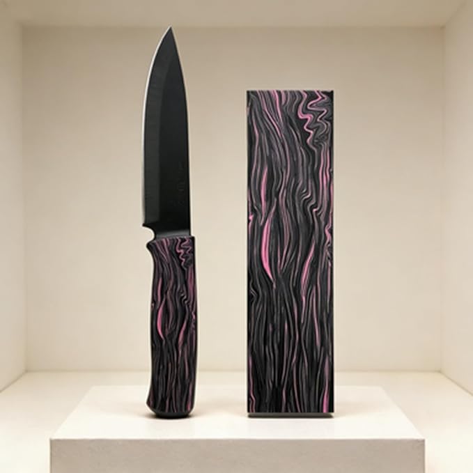 Black Purple Knife Handle Scales BlankCustomized Resin DIY Carving Decoration Material 2pcs(270x43x6mm2PCS)