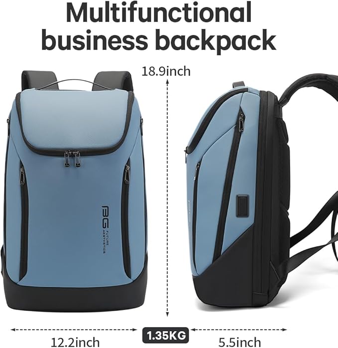 BANGE Business Smart Backpack Waterproof fit 15.6 Inch Laptop Backpack with USB Charging PortTravel Durable Backpack