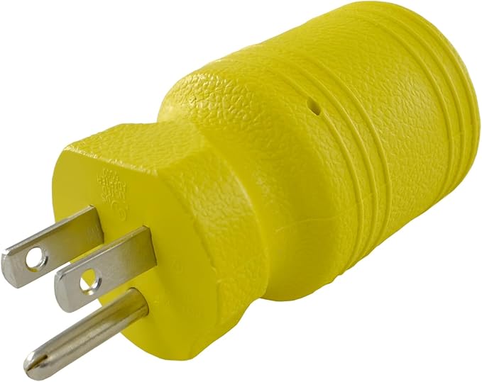 Conntek 30111-YW NEMA 5-15P to NEMA L5-15R Locking 15Amp Plug Adapter