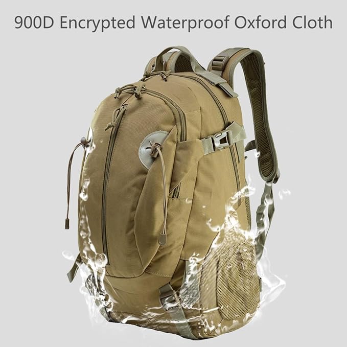Tactical Backpack for Men Hiking Day Pack Military Rucksack Waterproof 30L EDC Bag Army Assault Pack (Mud Color)