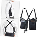 Armpit Bag Nylon Multi-purpose Concealed Underarm Shoulder Pack for Men and Women -theft Design Three Pockets Material for Travel and Daily Use Black