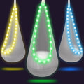 Light Up Swing Chair Hammock Chair Indoor Outdoor for Kids Pod with LED Lights Soft and Safe 176 lb. Load Capacity Easy Installation Perfect for Bedroom Garden and Playroom (Gray)