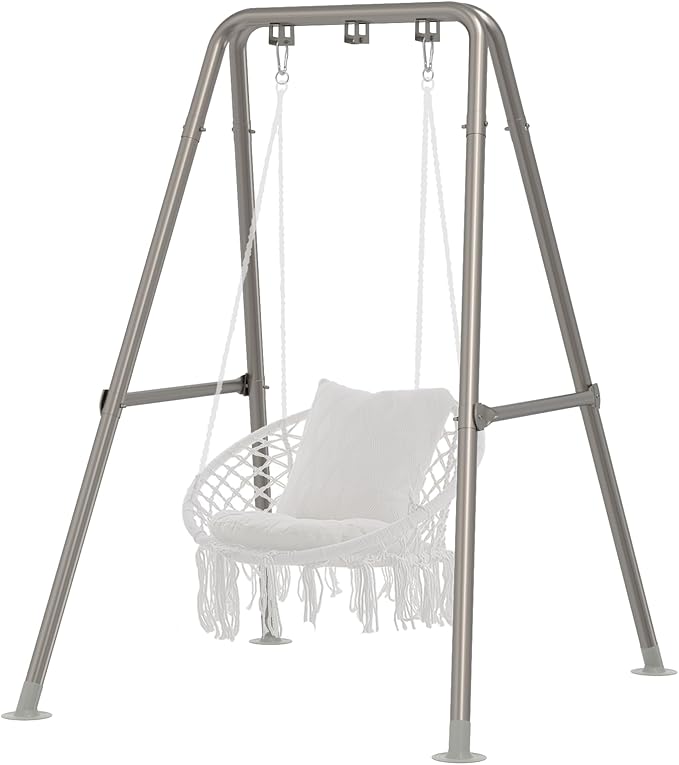 G TALECO GEAR Hammock Chair StandHeavy-Duty Steel Hammock Stand300LBS Multi-Use Swing Stand for Outdoor IndoorHammock Chair not Include (Silver)
