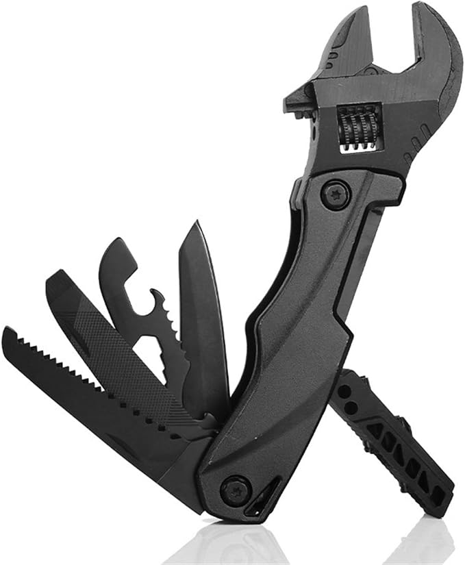 Multi-functional wrench for outdoor camping(Black)
