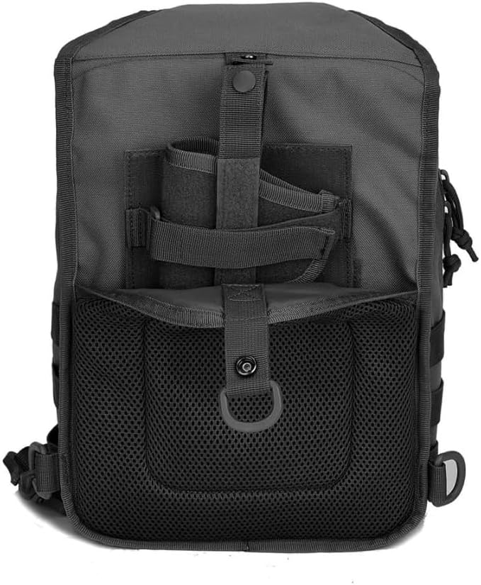 REEBOW GEAR Tactical Sling Bag Pack w/Gun Holster Small Military Rover Shoulder Sling Pack Molle Assault Range Bag Everyday Carry Diaper Bag (Style 07-Black)