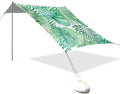 xigua Leaf Beach Tent Sun Shelter with Carrying Bag - Silver Coated Oxford Fabric Beach Canopy for Beach Camping Fishing - Includes Windproof Ropes Sandbags &amp Stakes