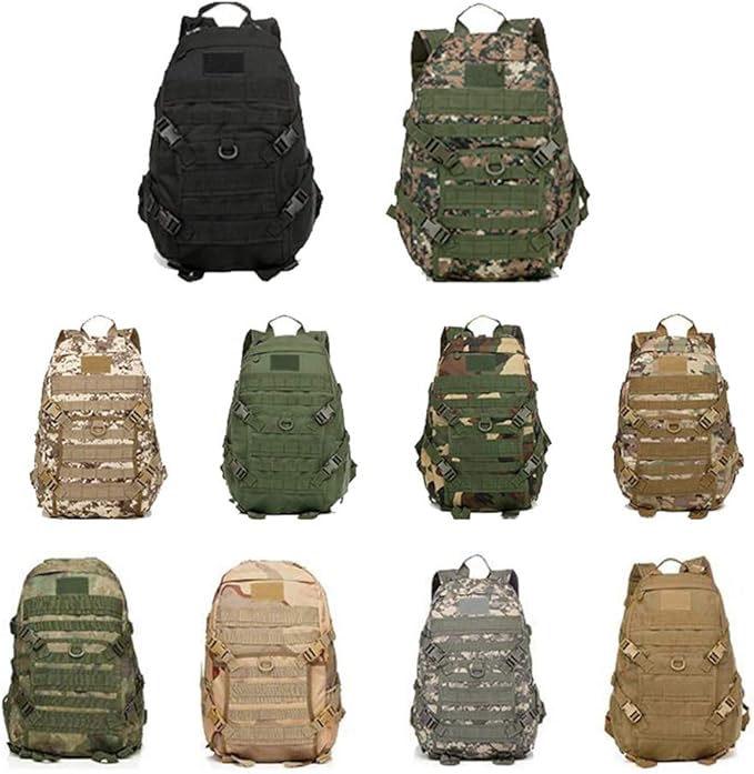 Outdoor Sports Pack Hiking Bag Tactical Rucksack Camo Knapsack Combat Camouflage Tactical Molle 40L Backpack - Tan