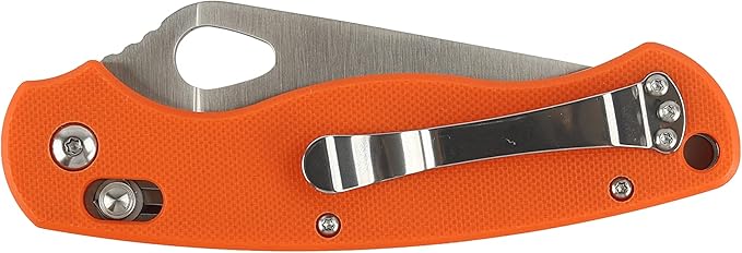 Ganzo G729-OR Folding Pocket Knife 440C Stainless Steel Blade G10 Anti-Slip Handle with Clip Hunting Fishing Camping Folder Outdoor EDC Utility Folding Knife (Orange)